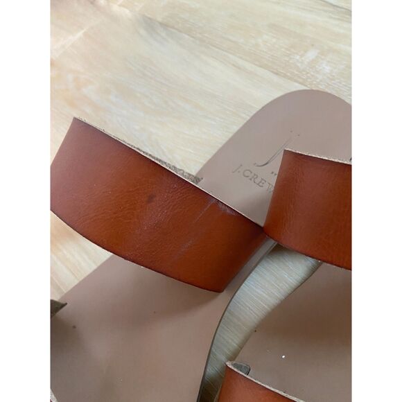 J. Crew boardwalk brown vegan leather sandal SIZE 10 - Picture 3 of 4